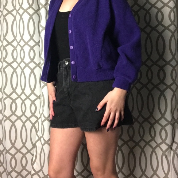 Purple fleece cozy cardigan, size small - Picture 4 of 5